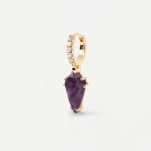 pg01-695-u Naoki Charoite Single Earrings