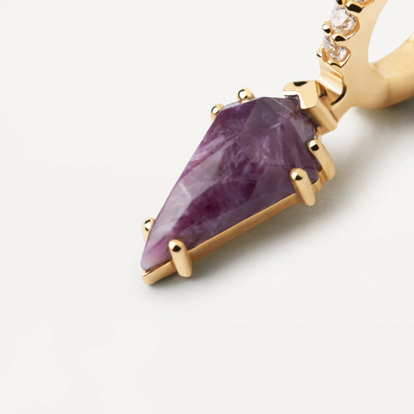 pg01-695-u Naoki Charoite Single Earrings