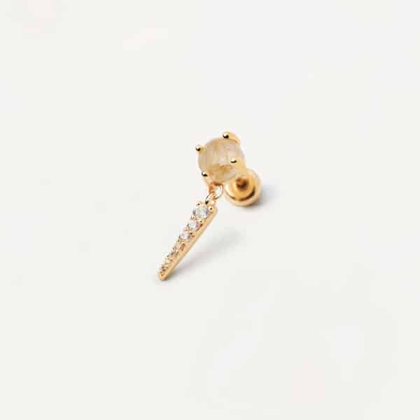 pg01-719-u Yoki rutile quartz single earring