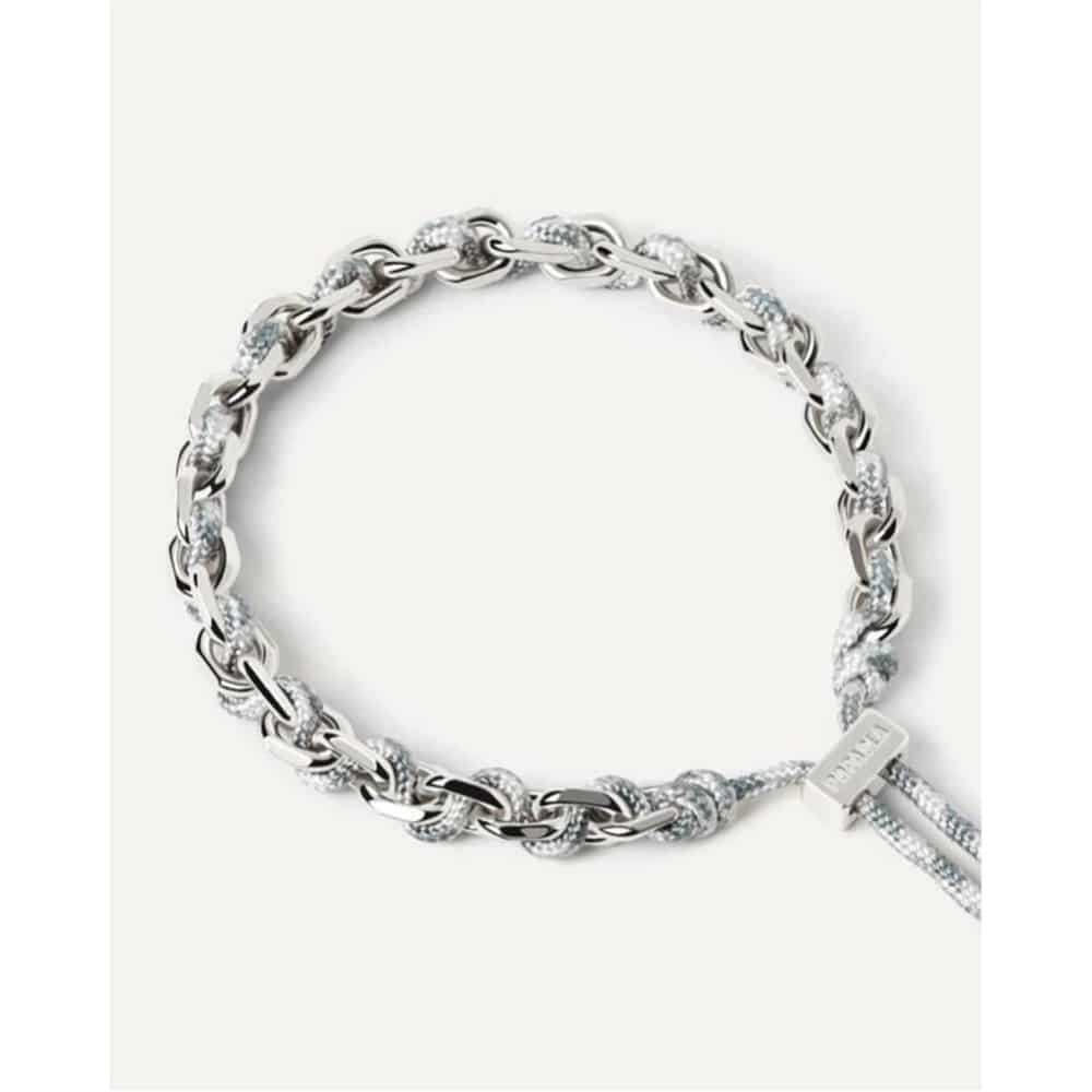 pu02-682-u bracciale catena argentata e corda sky