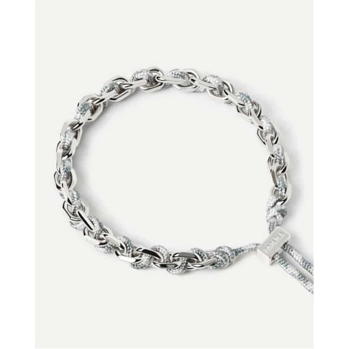 pu02-682-u bracciale catena argentata e corda sky