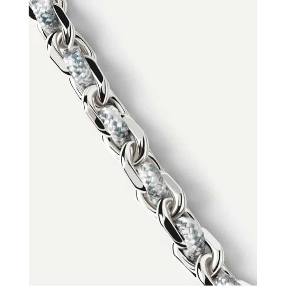 pu02-682-u silver chain and sky rope bracelet