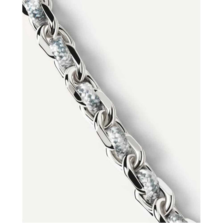 pu02-682-u silver chain and sky rope bracelet