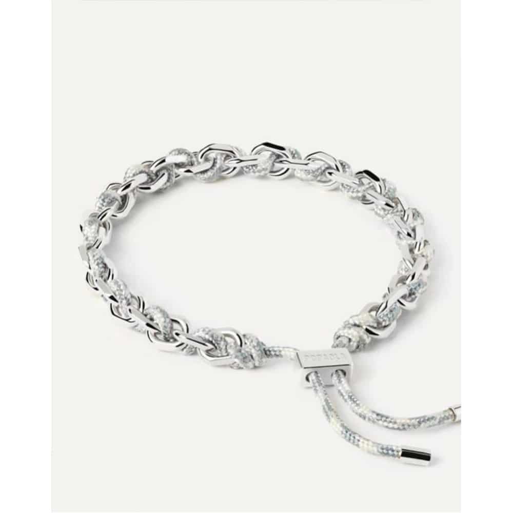 pu02-682-u silver chain and sky rope bracelet