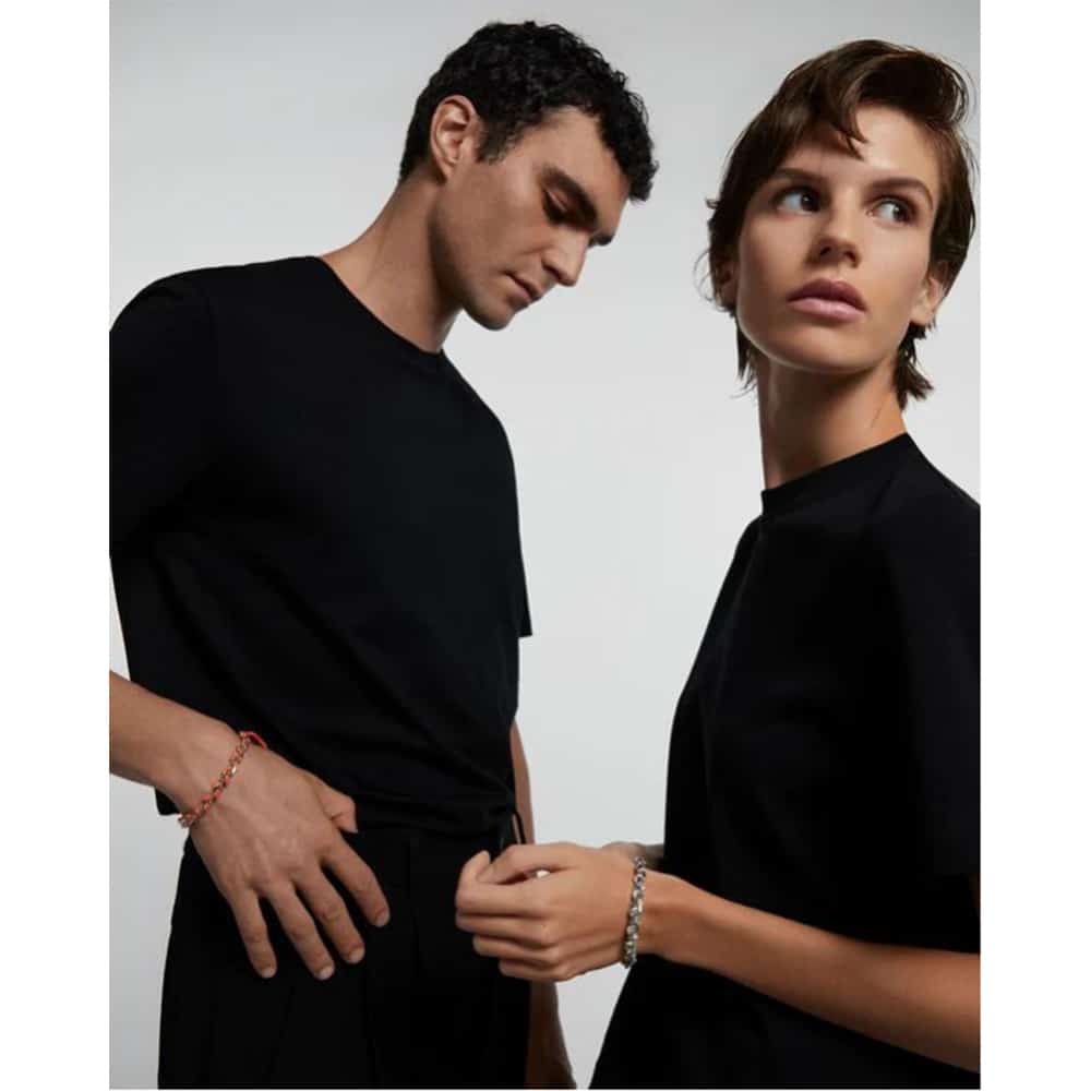 pu02-682-u silver chain and sky rope bracelet