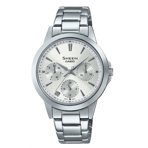 she-3516d-7auef sheen women's white dial