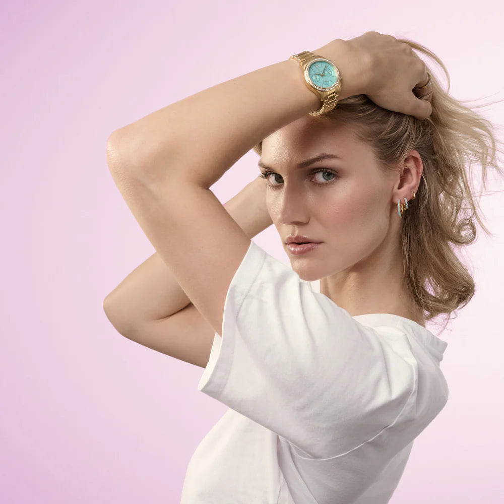 sj-2869-tq-yg Orecchini ellera grandi