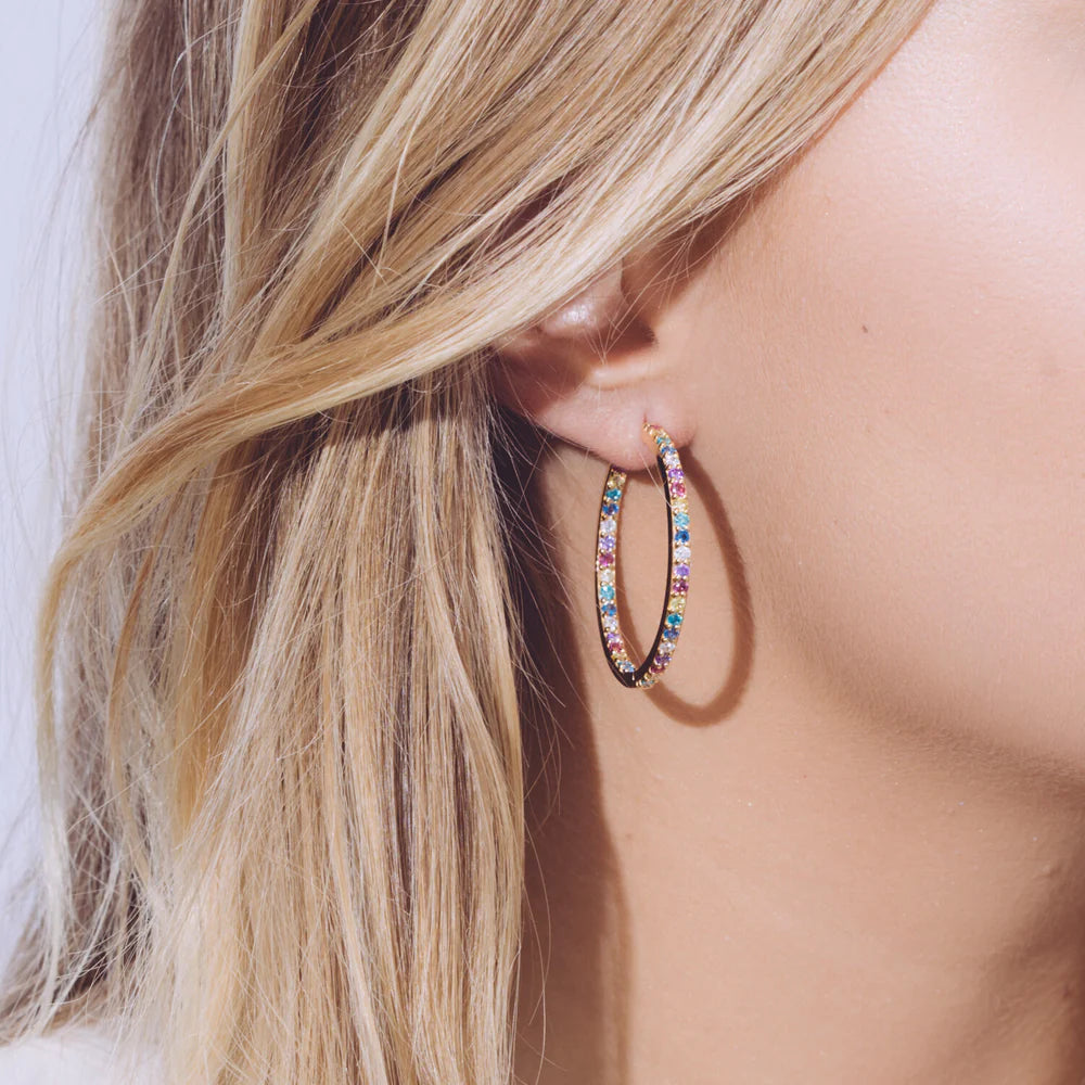 orecchini bovalino con zirconi multicolor