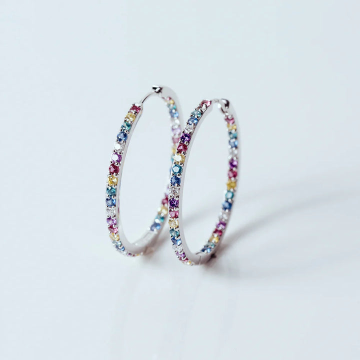 orecchini bovalino con zirconi multicolor