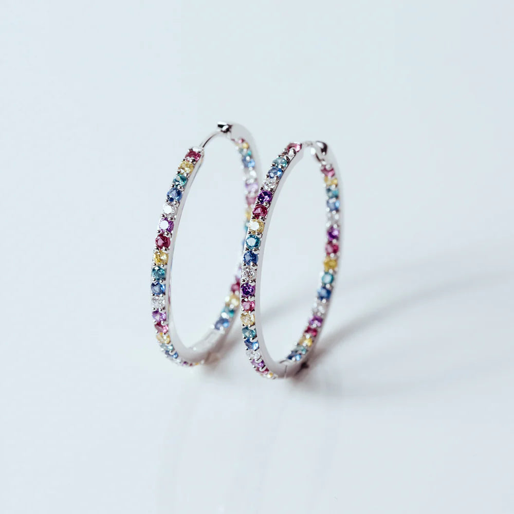 orecchini bovalino con zirconi multicolor