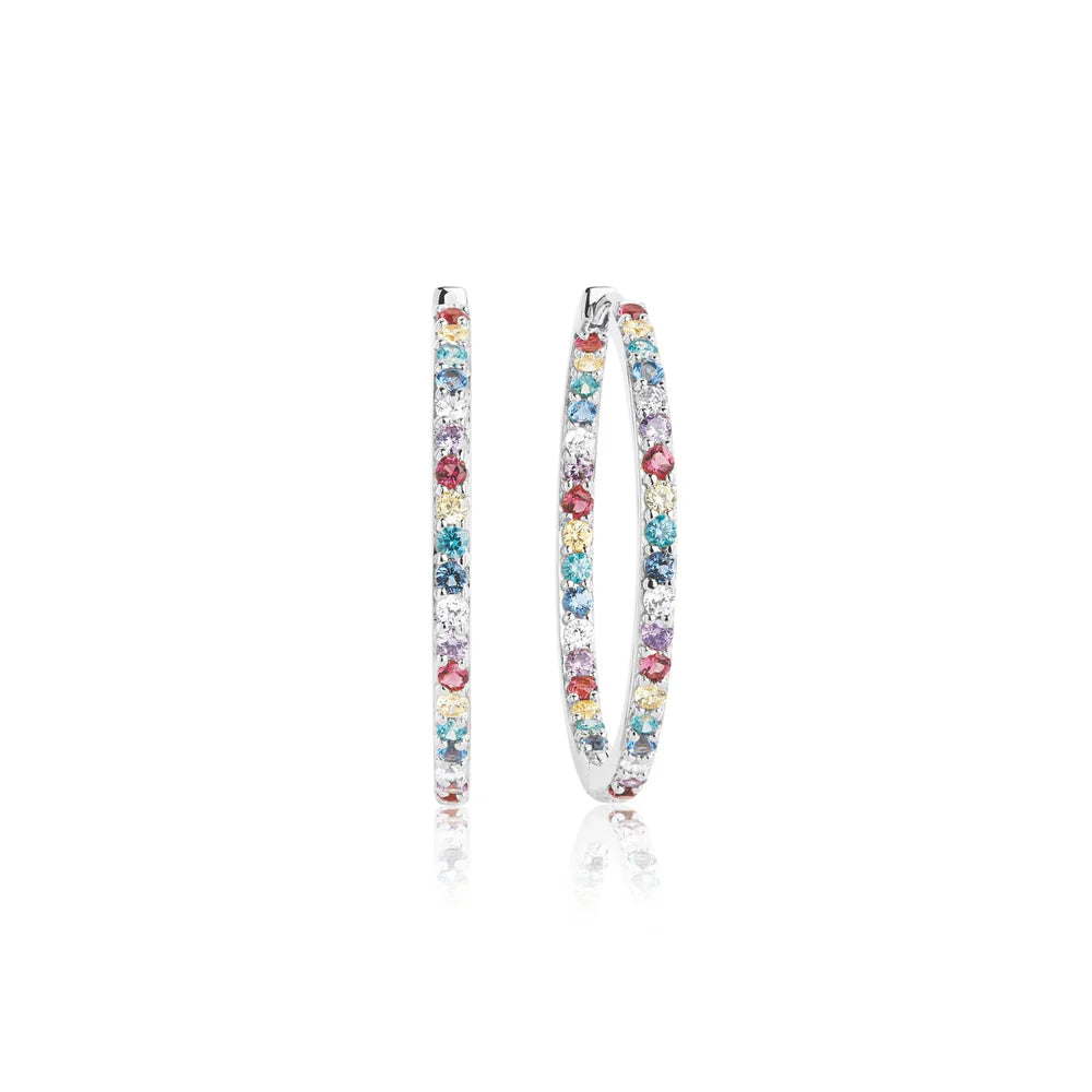 orecchini bovalino con zirconi multicolor
