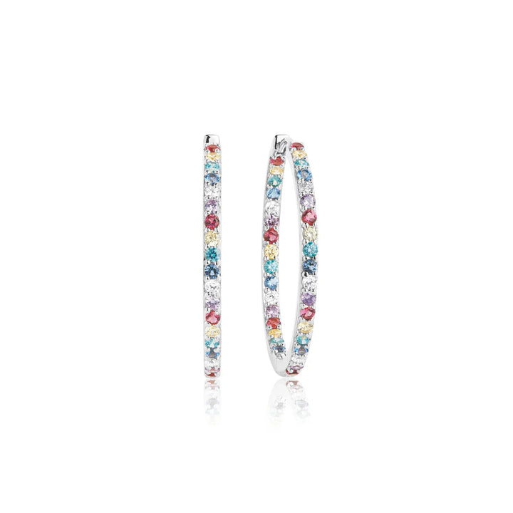 orecchini bovalino con zirconi multicolor