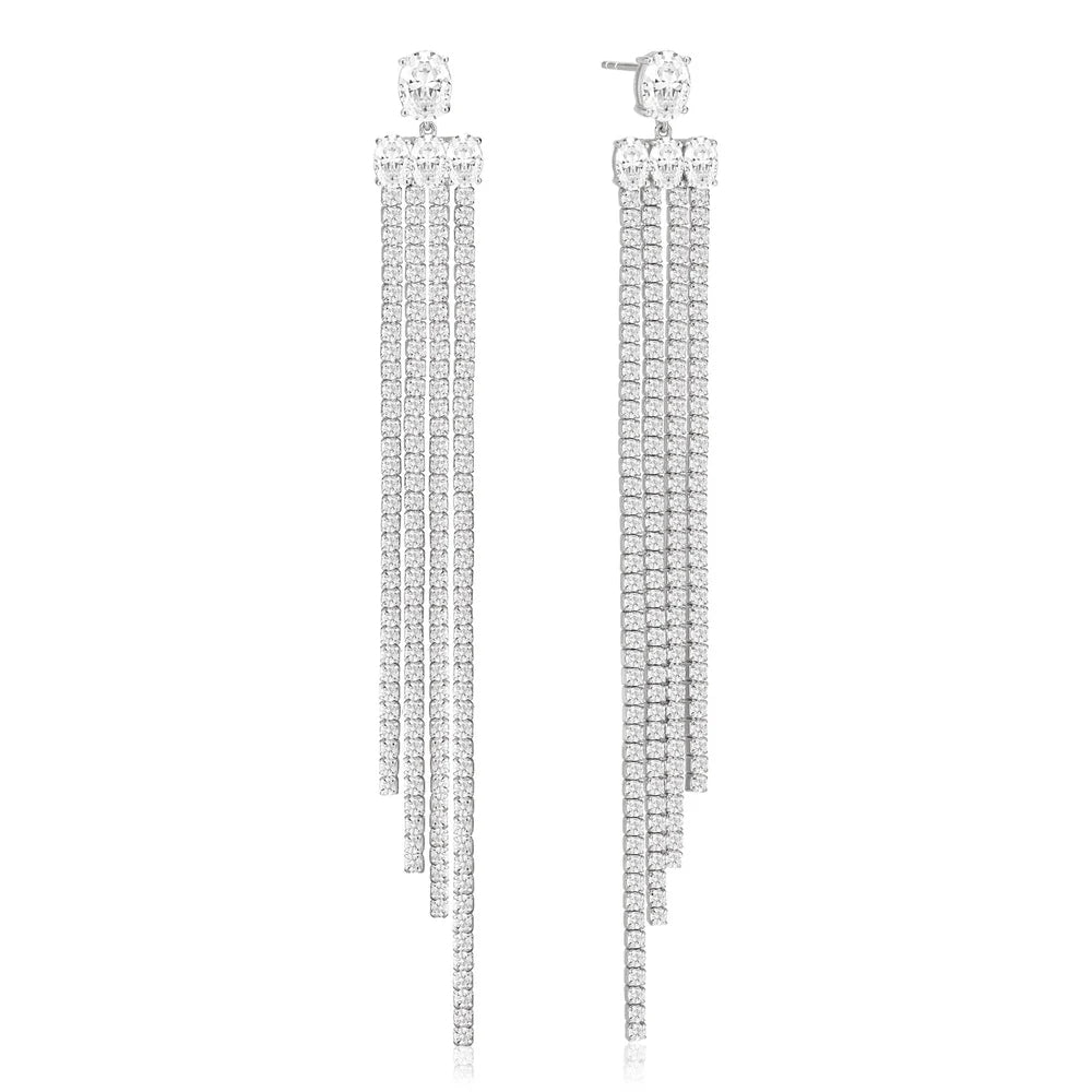 sj-e2328-cz Elisse lungo grande earrings