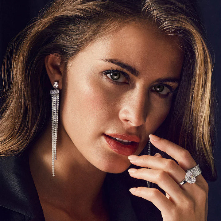 sj-e2328-cz Elisse lungo grande earrings