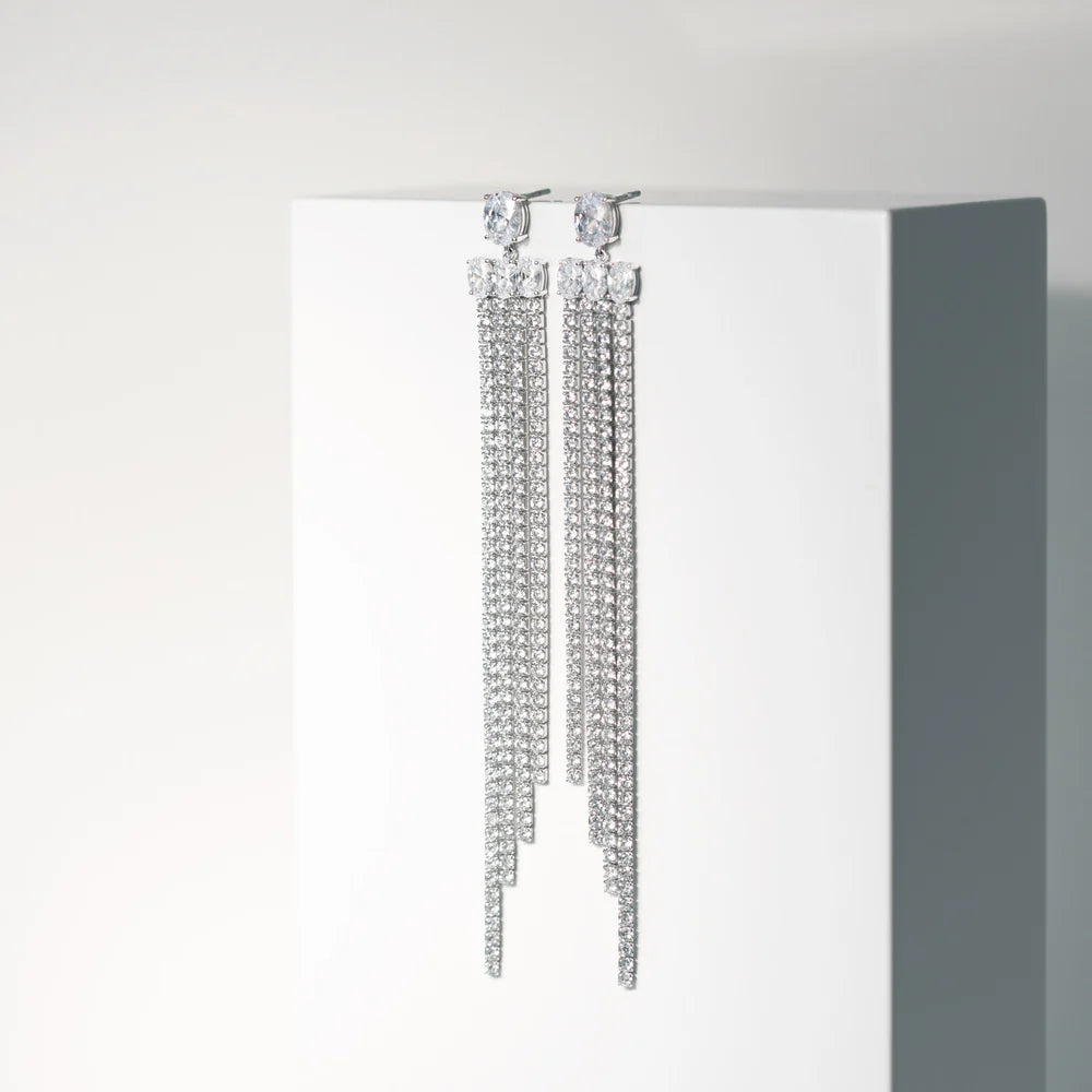 sj-e2328-cz Elisse lungo grande earrings
