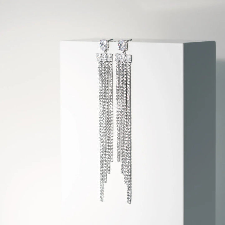 sj-e2328-cz Elisse lungo grande earrings