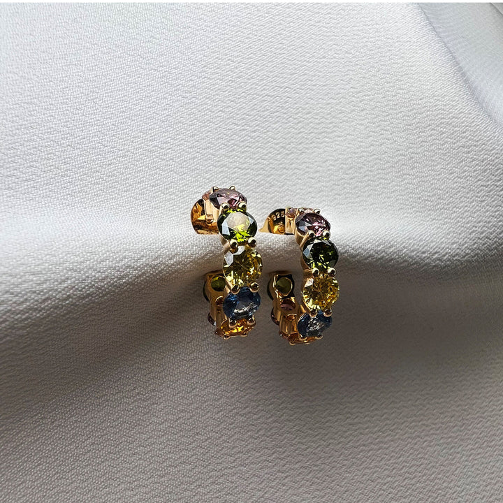 orecchini belluno creolo con zirconi multicolor
