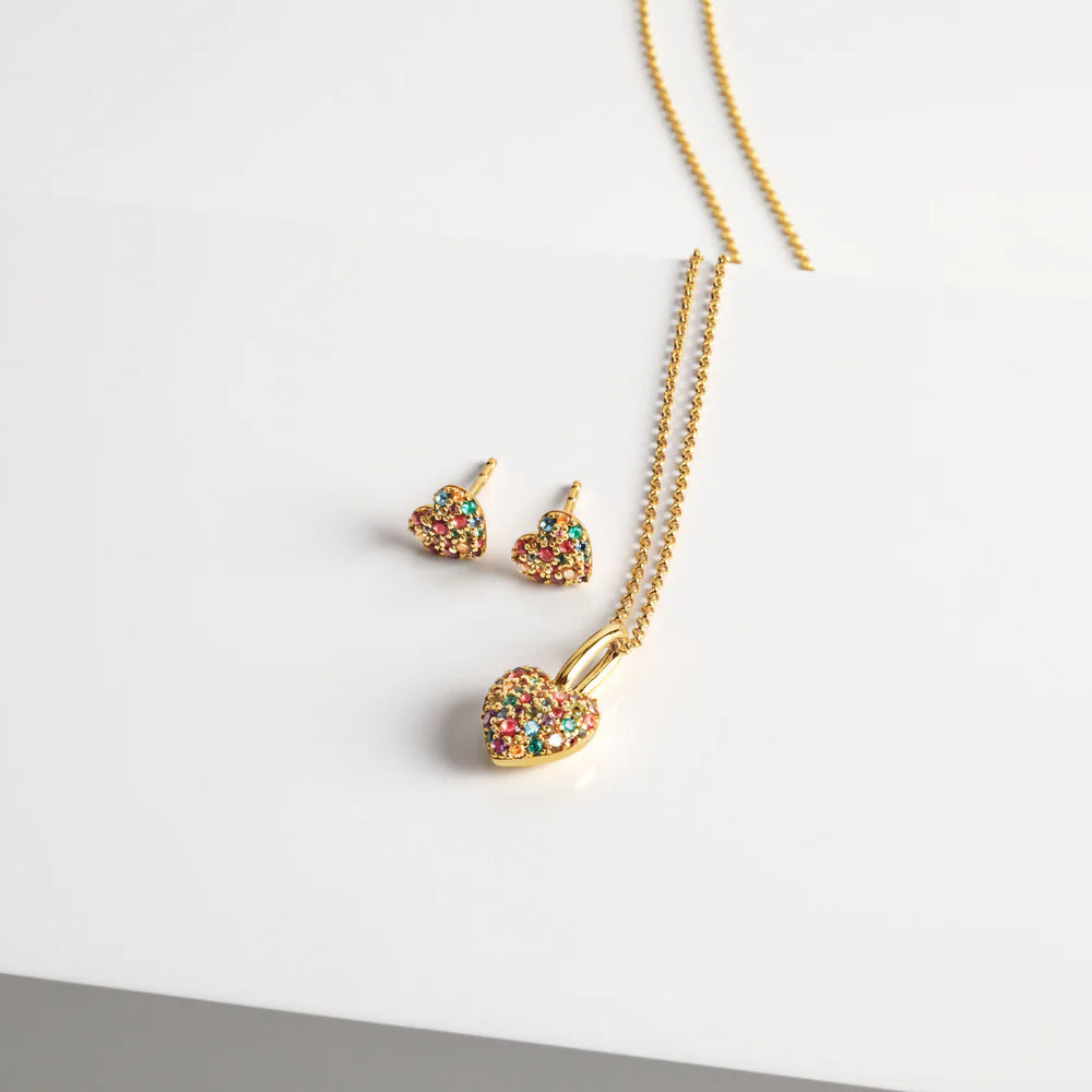 sj-p72356-xcz-yg necklace with heart and colored zirconia