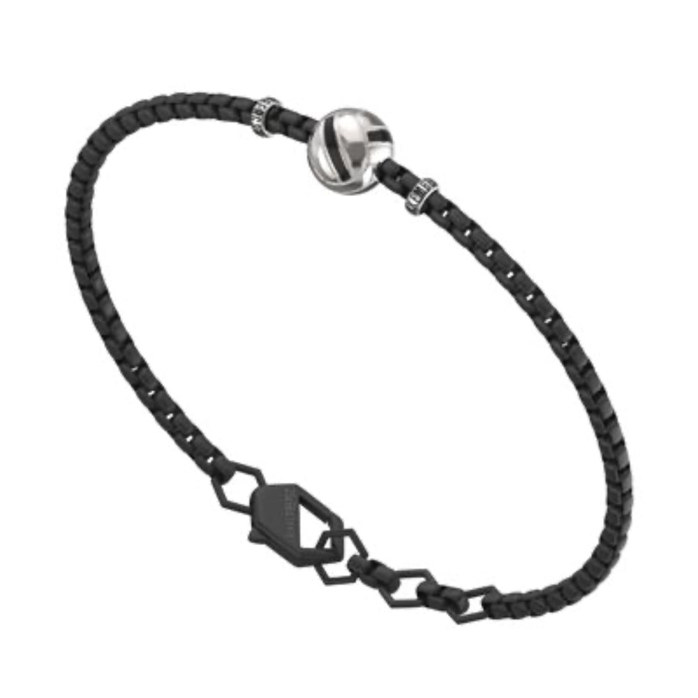 spvb02bw steel volleyball bracelet with diamonds