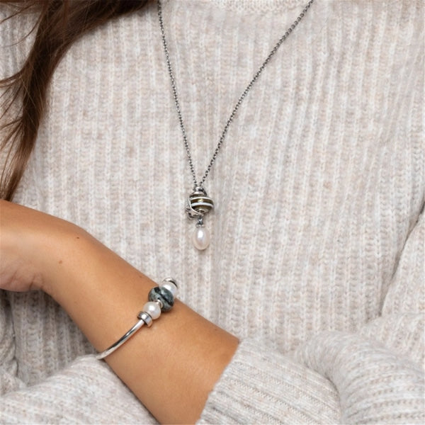 Pure silver necklace with pearl