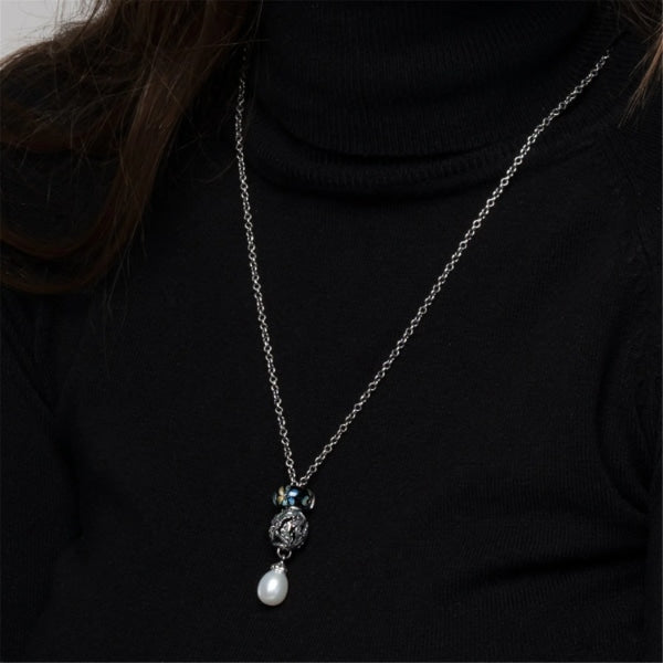 Pure silver necklace with pearl