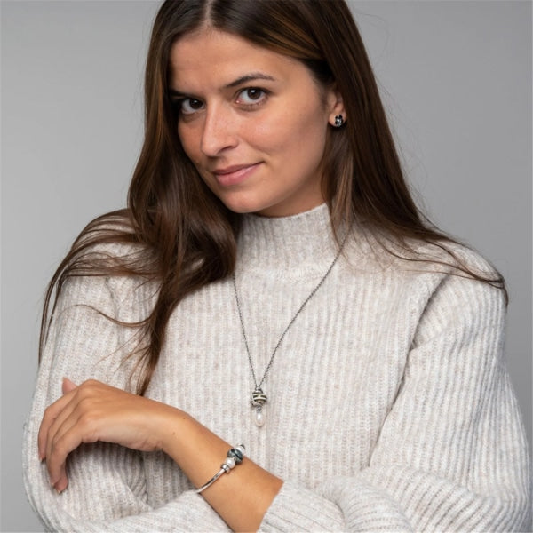 Pure silver necklace with pearl