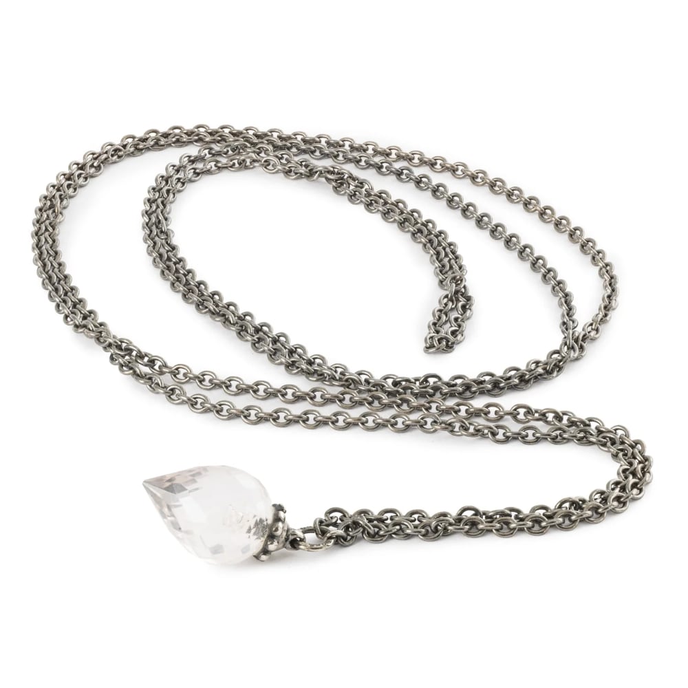 Silver necklace with rose quartz