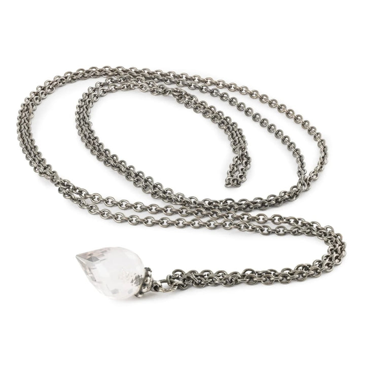Silver necklace with rose quartz