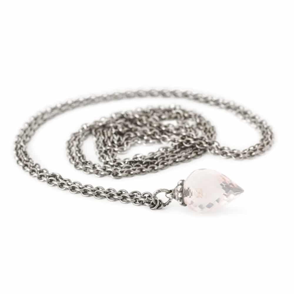 Silver necklace with rose quartz