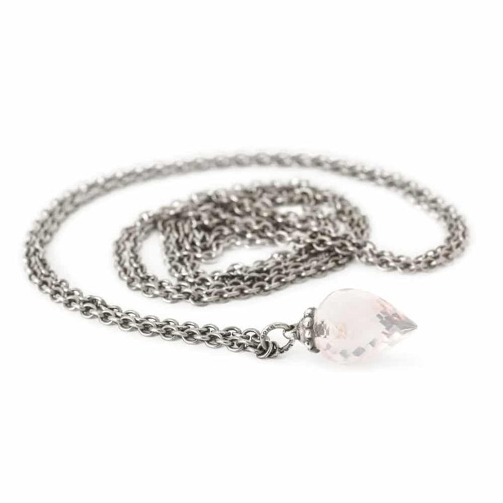 Silver necklace with rose quartz