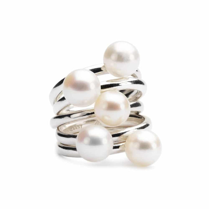 Anello con perla bianca