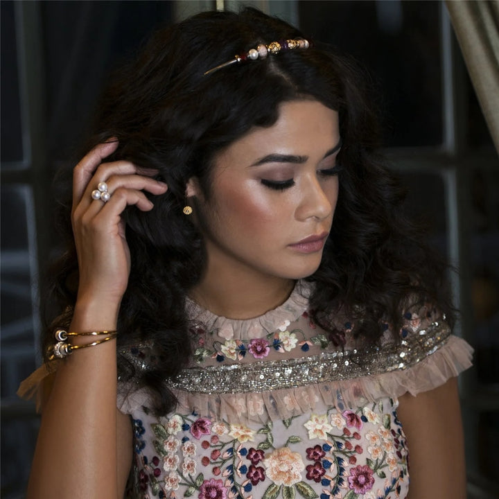 Anello con perla bianca