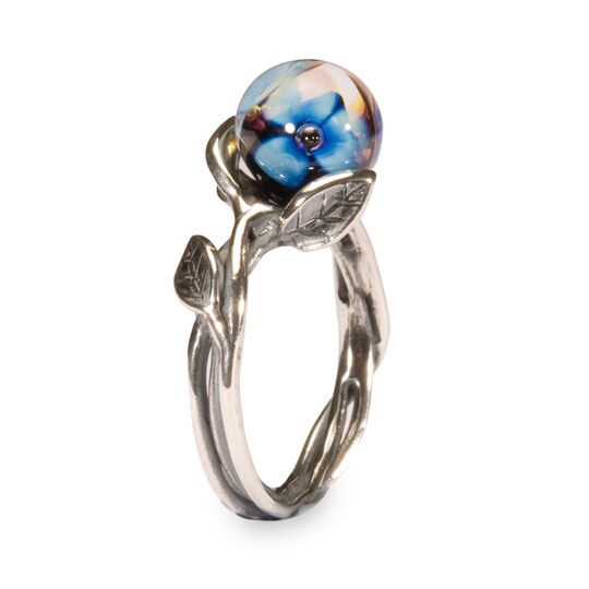 TAGRI-00260 ANELLO CON FIORE BLU MIS 15