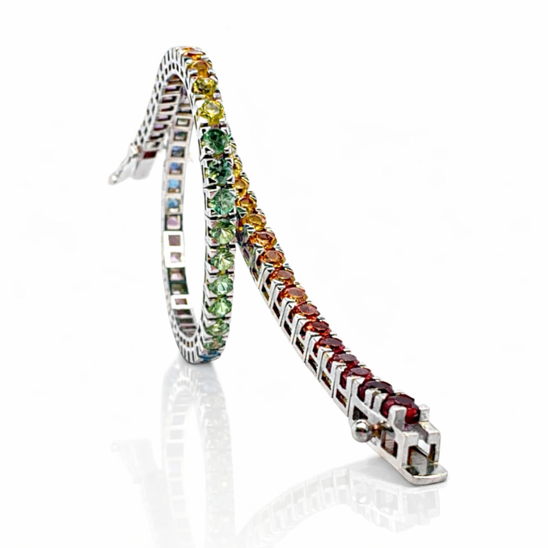 Tennis rainbow con zaffiri colorati