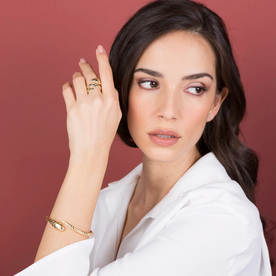 Bracciale Rigido Serpente Martellato
