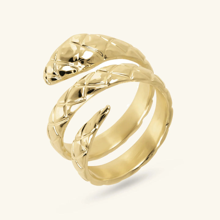 Anello Contrarié Serpente Martellato