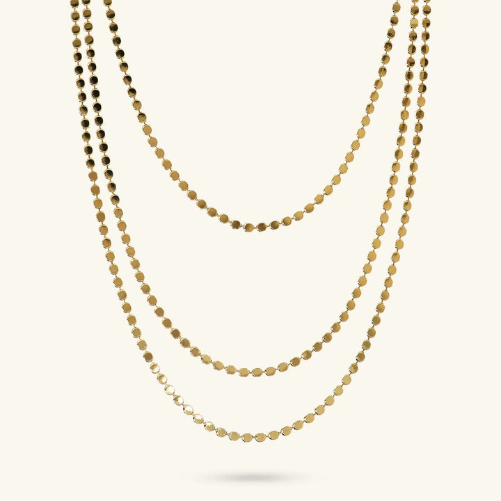 Collana Multifilo con Catena a Piccoli Dischi