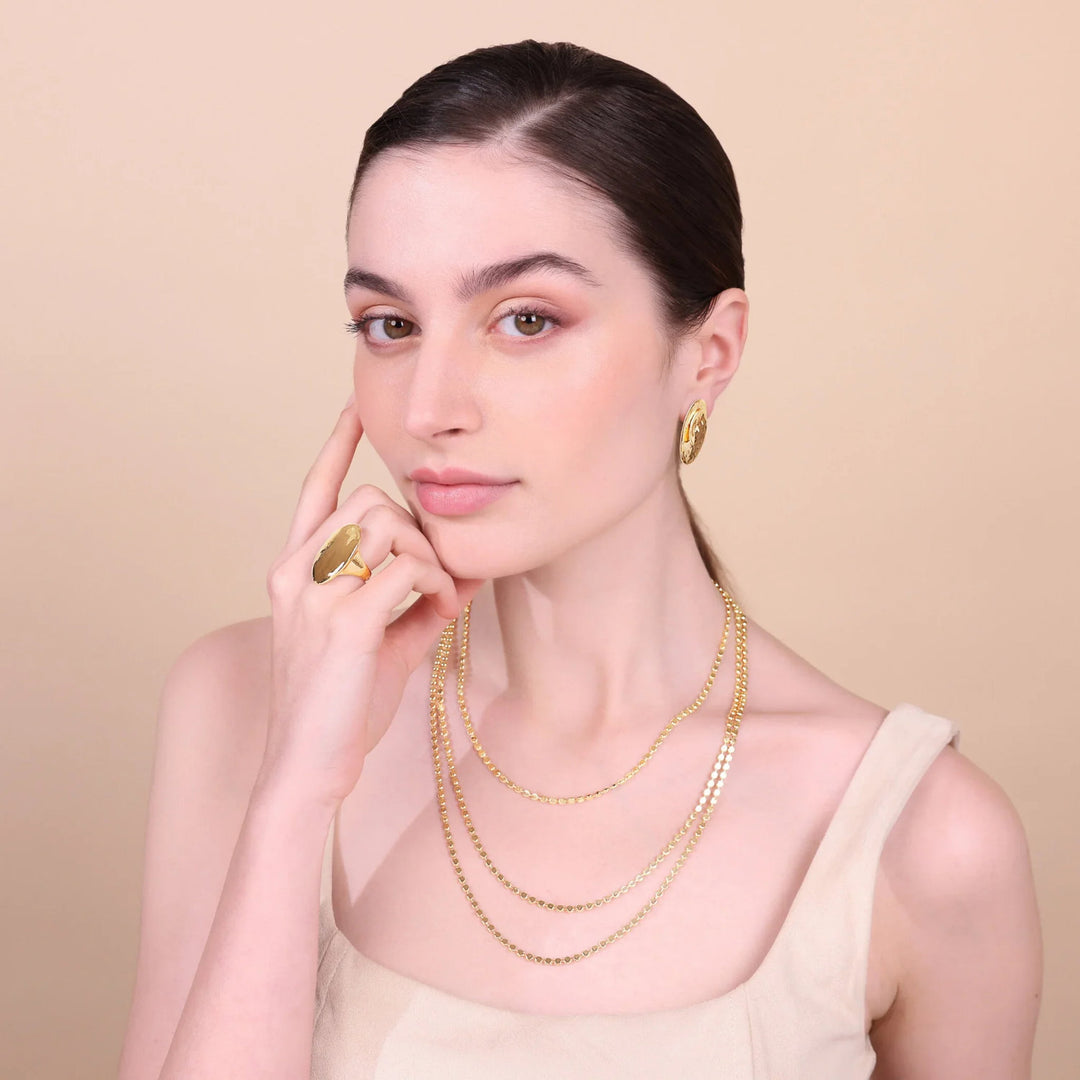 Collana Multifilo con Catena a Piccoli Dischi