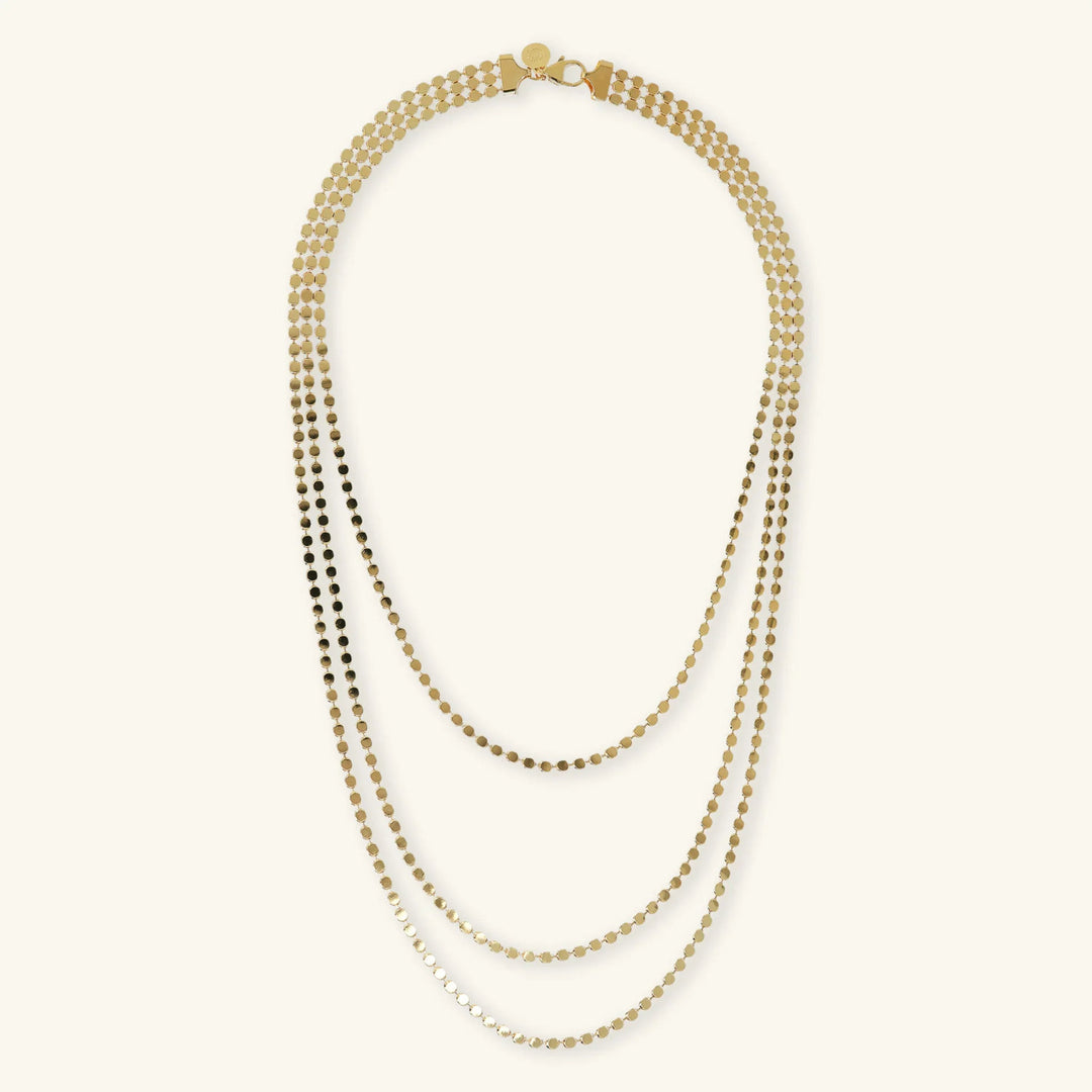 Collana Multifilo con Catena a Piccoli Dischi