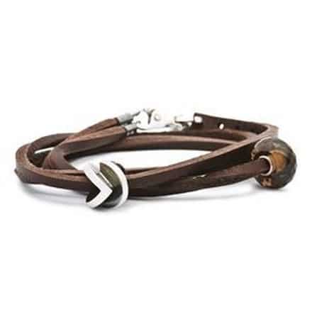 TLEBR-00006 BRACCIALE CUOIO MARRONE 45cm