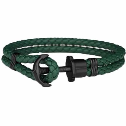 PH-PH-L-B-G-M ANCHOR BRACELET PHREP IP BLACK GREEN