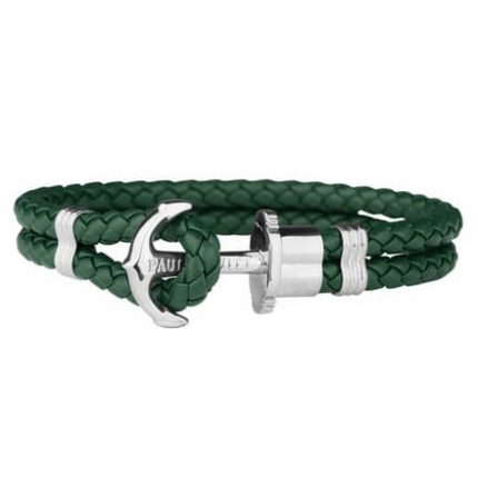 PH-PH-L-S-G-L ANCHOR BRACELET PHREP SILVER GREEN L