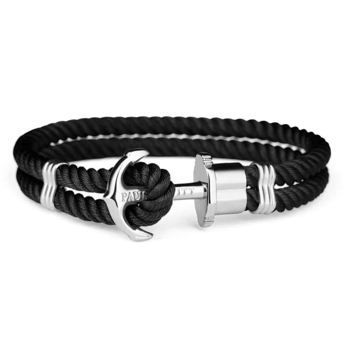 PH-PH-N-S-B-XXL ANCHOR BRACELET PHREP SILVER BLACK