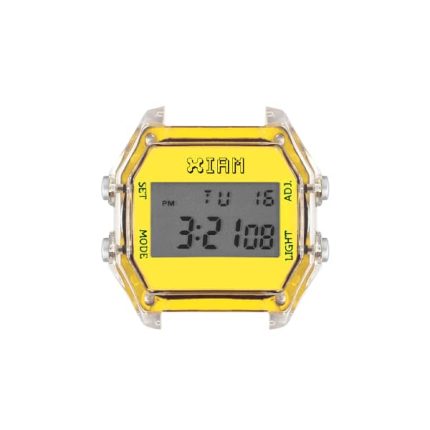 IAM-023 IAM MEDIUM TRANSPARENT CASE - NEON YELLOW