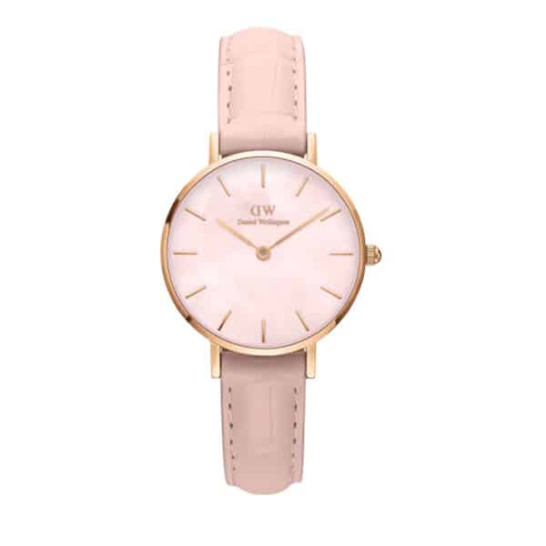 dw00100511 petite mother of pearl rose gold 28mm