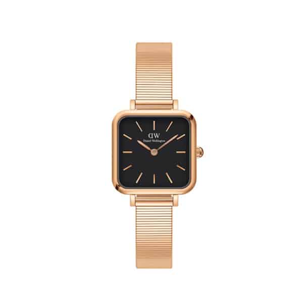 dw00100518 quadro studio rose gold 22x22mm